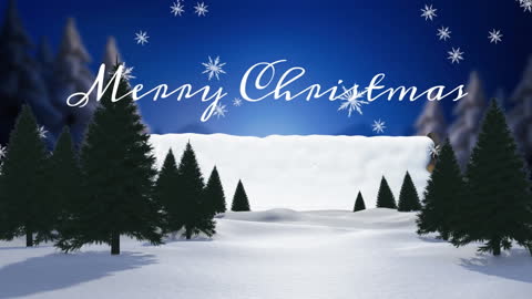 Animated Christmas Greetings with Snowy Winter Scenery