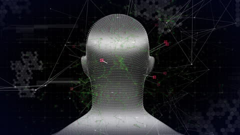 Digital Human Head with Data Network and Connections