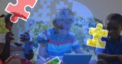 Children Using Tablets with Autism Awareness Concept Imagery - Download Free Stock Images Pikwizard.com