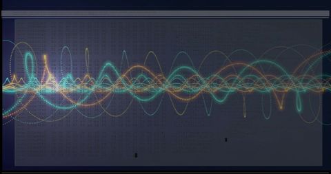 Digital data waves visualizing global data processing