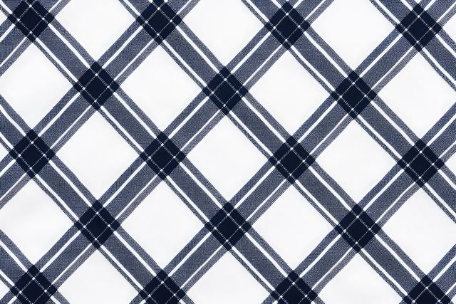 Digital blue and white tartan pattern showcases modern generative AI capabilities, blending tradition with contemporary technology. Ideal for use in fashion design, textile creation, and fabric manufacturing. Can also be used for home decor projects, including upholstery and curtain design. Perfect for marketing materials illustrating modern AI applications in fashion and design industries.