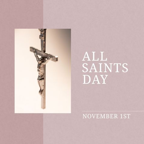 all saints day concept with rosary and text - Download Free Stock Templates Pikwizard.com