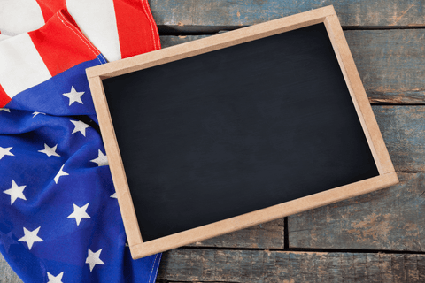 transparent chalkboard with american flag on rustic wooden background - Download Free Stock Videos Pikwizard.com