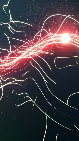 Glowing Orbs Weaving Light Filaments into Dynamic Knot | Vertical Looping Tech Visual