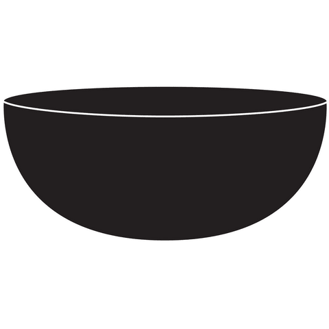 Simple black bowl icon on transparent background