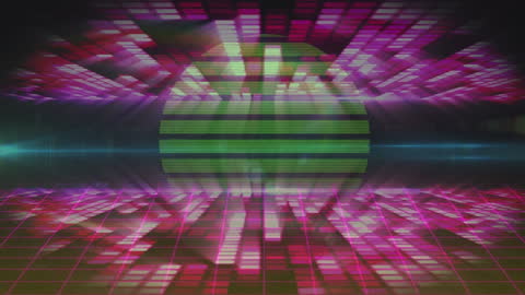 Futuristic Disco Globe with Vibrant Neon Lights