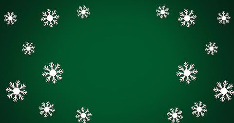 Festive Snowflakes on Green Holiday Background