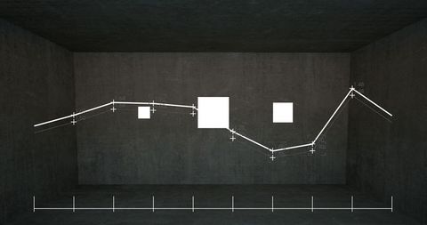Futuristic Data Analytics Display with Graph Overlaid
