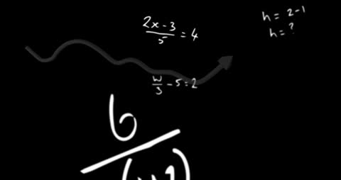 Mathematical Formulas and Calculations on Black Background