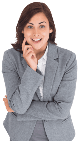Surprised businesswoman with hand on face transparent background