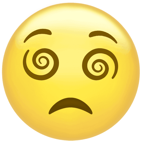 confused emoji face with spiral eyes on transparent background - Download Free Stock Videos Pikwizard.com