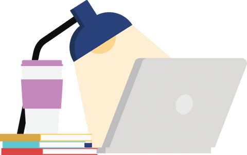 laptop books lamp and cup on transparent background - Download Free Stock Videos Pikwizard.com