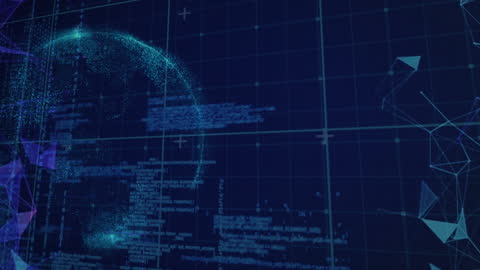 Digital Globe with Data Networks and Connections Animation