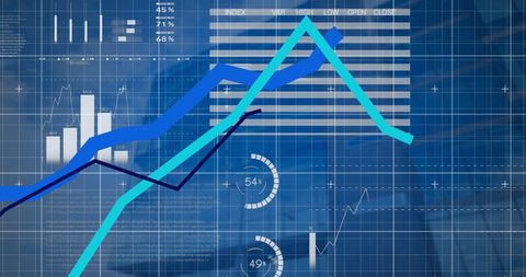 Financial Data Processing and Analysis with Digital Interface - Download Free Stock Images Pikwizard.com