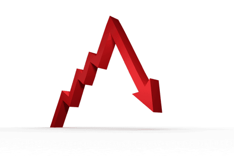 Economic Decline Symbol with Red Arrow on Transparent Background - Download Free Stock Videos Pikwizard.com
