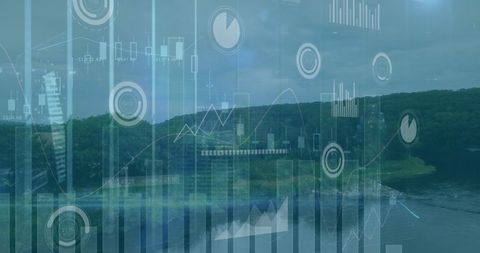 Digital Analytics Interface Over Scenic Landscape - Download Free Stock Images Pikwizard.com