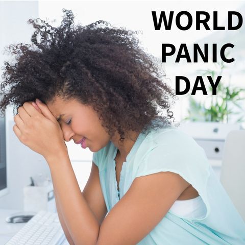 stressed woman embraced by anxiety for world panic day awareness - Download Free Stock Templates Pikwizard.com