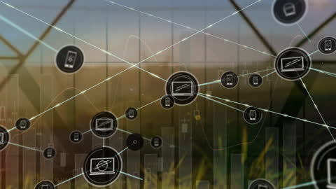 Futuristic IOT Network Overlaying Power Pylons