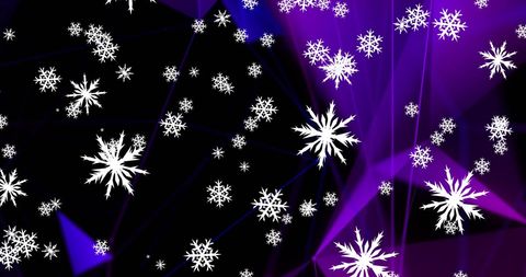 White Snowflakes on Purple and Black Geometric Background - Download Free Stock Images Pikwizard.com