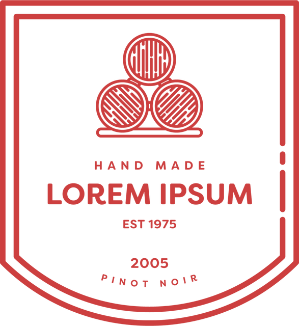 Handmade Lorem Ipsum Pinot Noir Wine Label Template on Transparent Background - Download Free Stock Videos Pikwizard.com