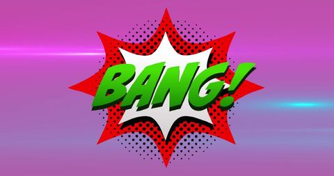 Vibrant comic style sound effect graphic