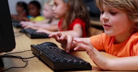 Children Engaging in Technology Learning in School Classroom - Download Free Stock Images Pikwizard.com