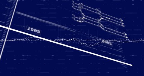 Digital Financial Data Processing Interface on Blue Background - Download Free Stock Images Pikwizard.com