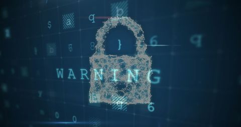 Cyber Attack Warning with Digitized Lock Representation - Download Free Stock Images Pikwizard.com