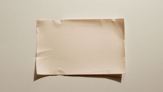 Elegant cream-colored paper with soft shadows on beige surface