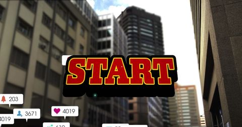 Social Media Engagement Growing Amid Urban Cityscape