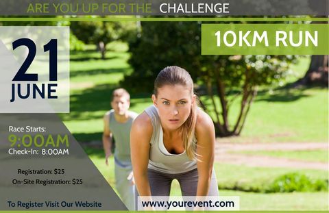 empowering fitness challenge event invitation design - Download Free Stock Templates Pikwizard.com