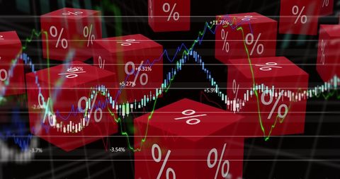 Digital Financial Growth Visualization with Percentage and Data Graphs - Download Free Stock Images Pikwizard.com