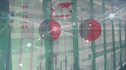 Digital Network and Data Statistics Visualization