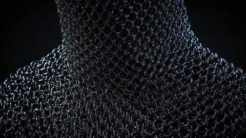 Gleaming Chainmail Armor with Densely Interwoven Metal Rings