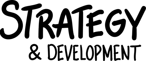 Strategic development text on transparent background