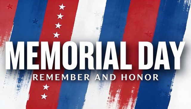 Memorial day remembering and honoring with distressed red white blue brushstroke flag