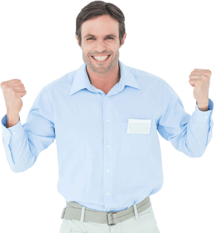 Energetic Businessman Celebrating Success on Transparent Background - Download Free Stock Videos Pikwizard.com