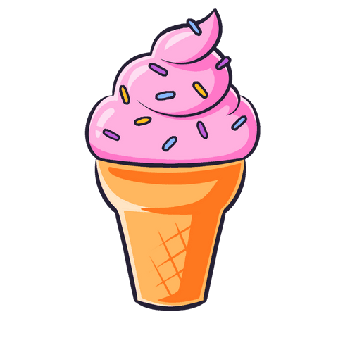 cute pink ice cream cone with sprinkles on transparent - Download Free Stock Videos Pikwizard.com