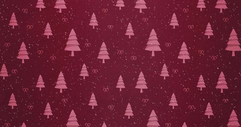 festive red pattern with pink christmas trees and snowflakes - Download Free Stock Images Pikwizard.com
