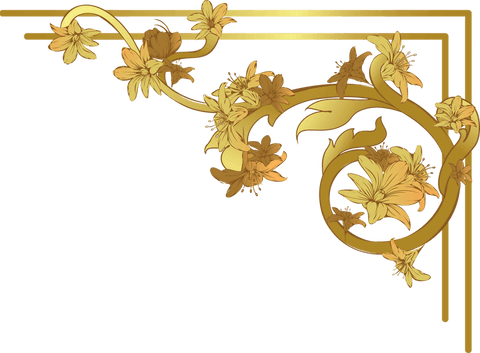 elegant floral gold corner design with stylized lilies - Download Free Stock Videos Pikwizard.com