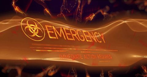 Biological hazard sign: immediate action required alert