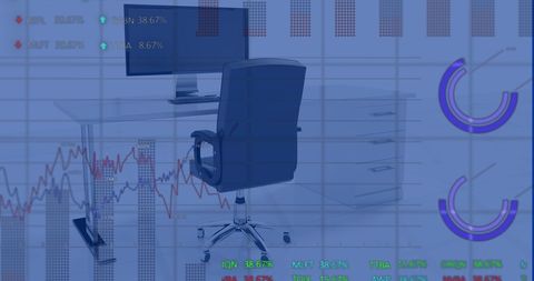 modern workspace with digital financial data overlay - Download Free Stock Images Pikwizard.com