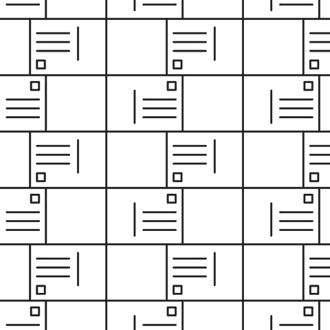 Seamless black geometric patterns on transparent background