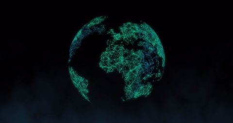 Glowing Digital Earth with Network Connections on Black - Download Free Stock Images Pikwizard.com