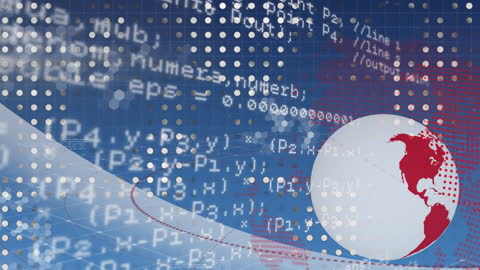 Digital Globe and Data Processing Technology Animation