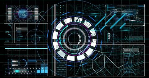 Futuristic global financial data analysis overlays
