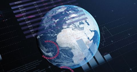 Global Financial Data Analytics Over Earth - Download Free Stock Images Pikwizard.com