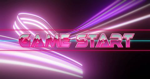Neon glow game start screen with futuristic vibe