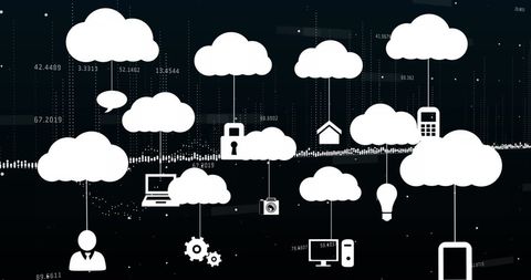 Cloud Computing Icons on Futuristic Digital Background - Download Free Stock Images Pikwizard.com