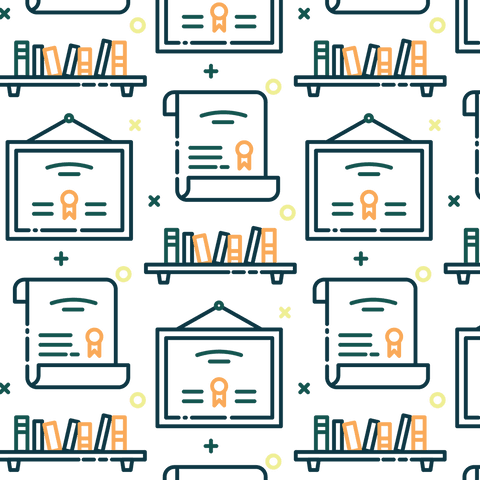 Seamless Pattern of Diplomas and Books on Transparent Background - Download Free Stock Videos Pikwizard.com